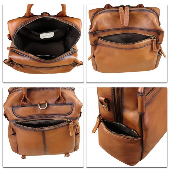 Leather Backpack Purse for Women Vintage Casual Daypack Knapsack?